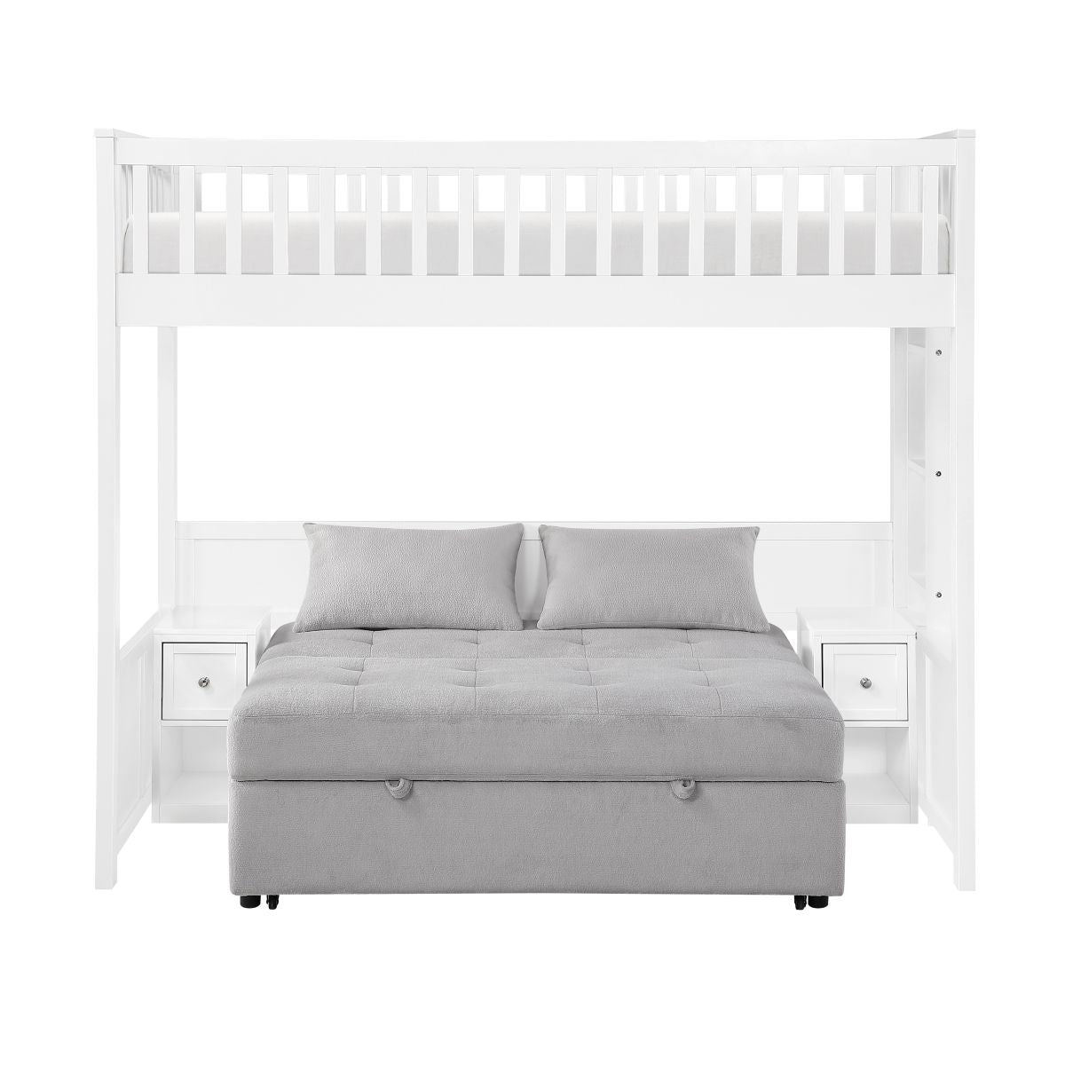 Aerie Twin Loft Bunk Bed with Night Stand and Sofa Bed