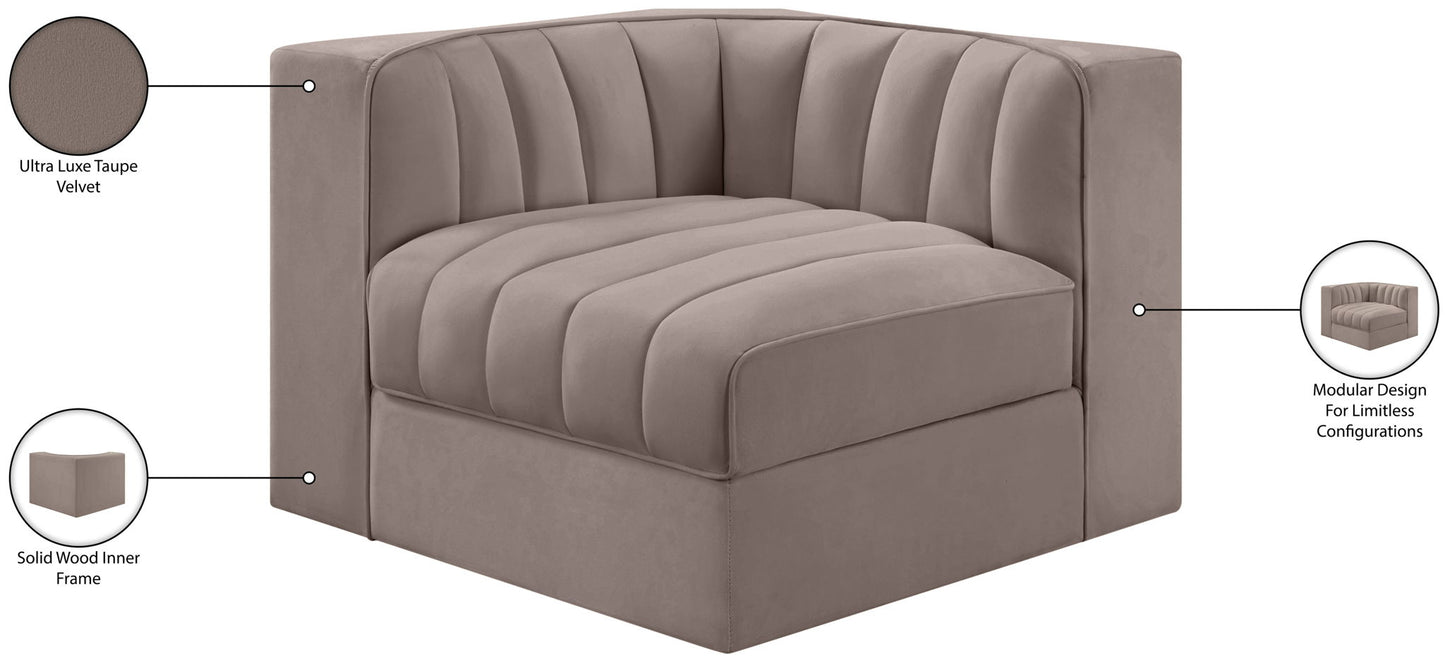 Rummi - Velvet Performance Fabric Upholstered Modular Corner Chair