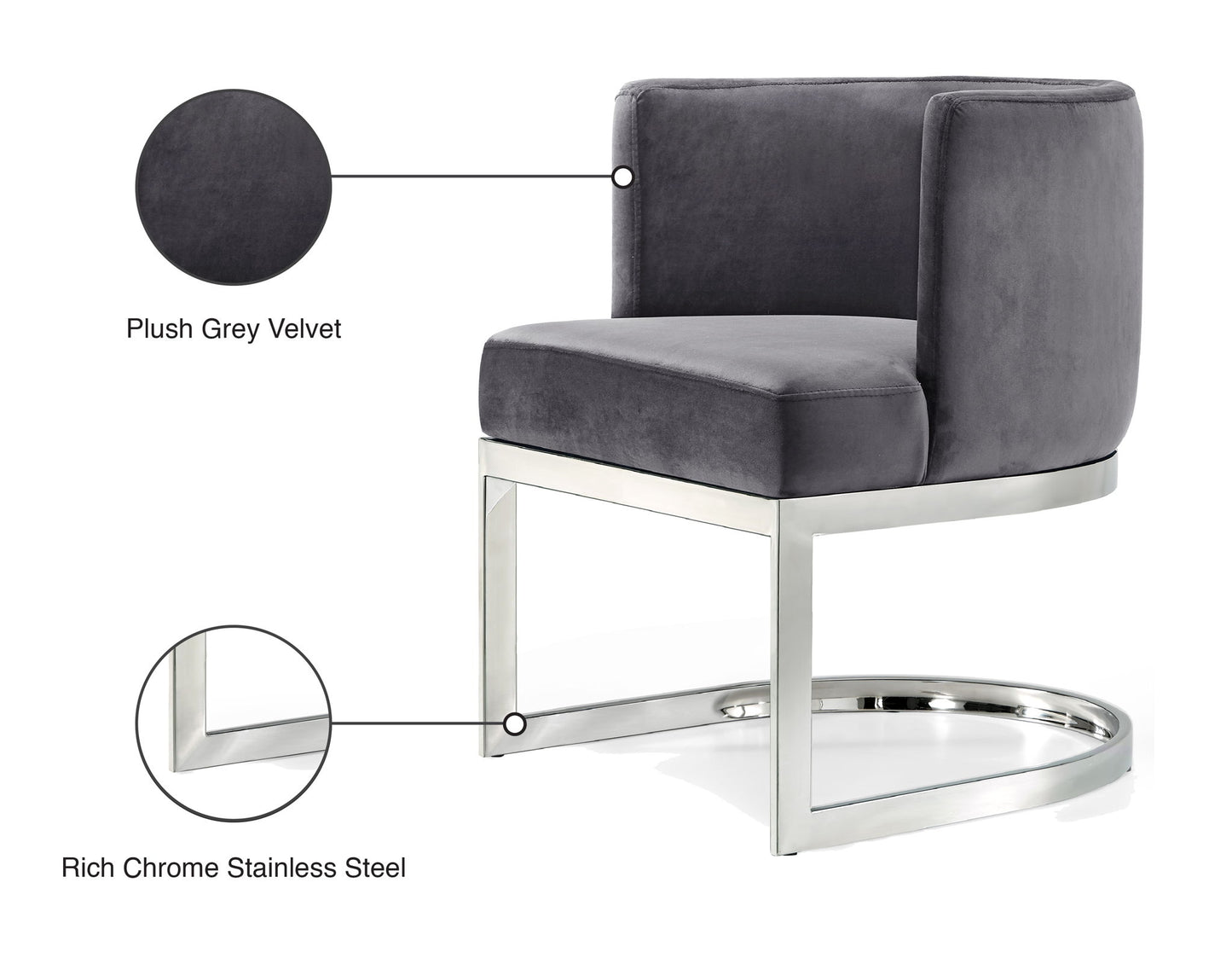 Gianna - Dining Chair with Chrome Legs