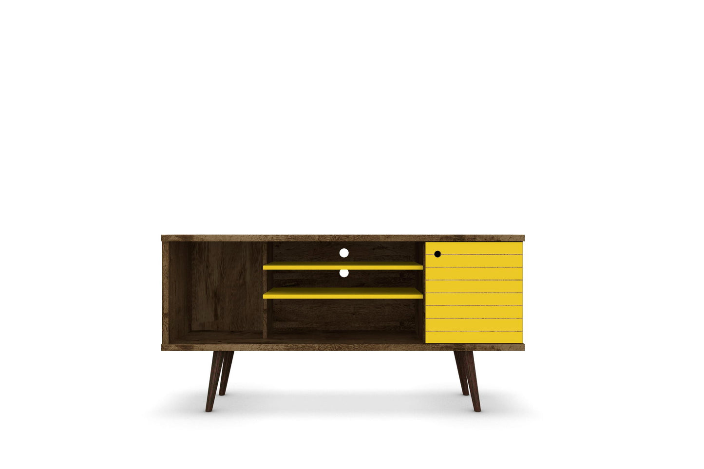 Manhattan Liberty - 53" TV Stand With Rustic Brown Frame