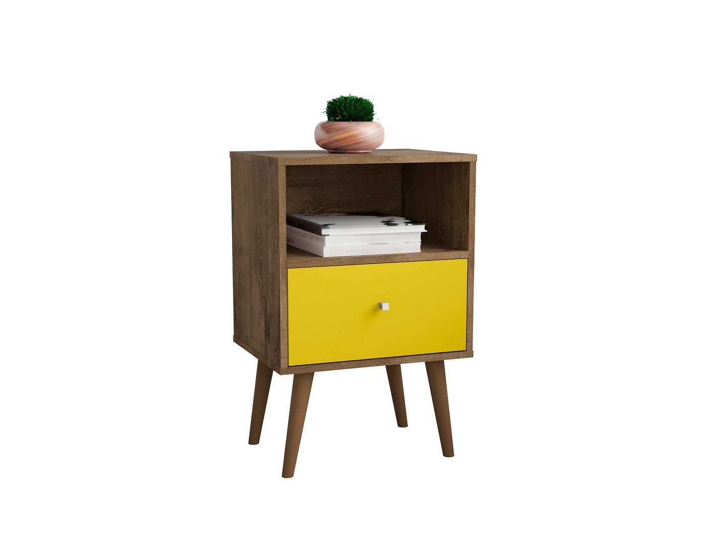 Manhattan Liberty - Nightstand Wtth Rustic Brown Frame