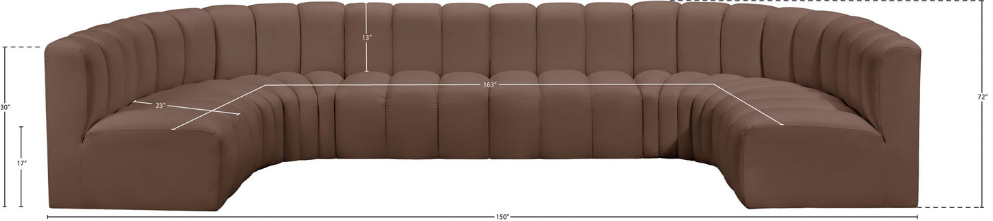 Arc - Faux Leather Modular U-Shaped Sectional