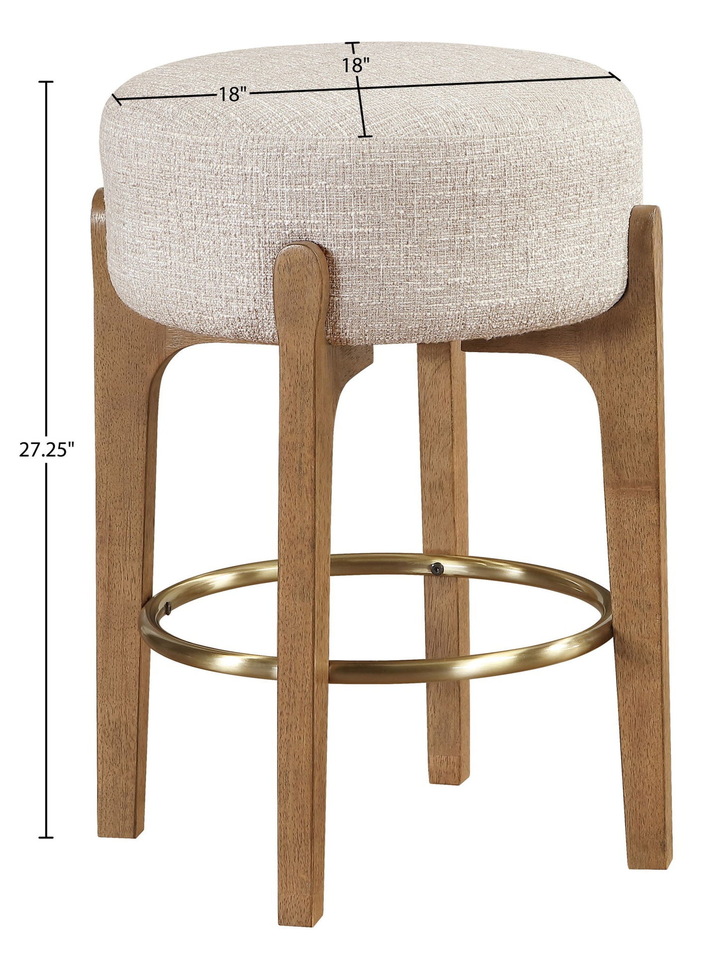 Torino - Backless Counter Stool With Brushed Brown Base (Set of 2)