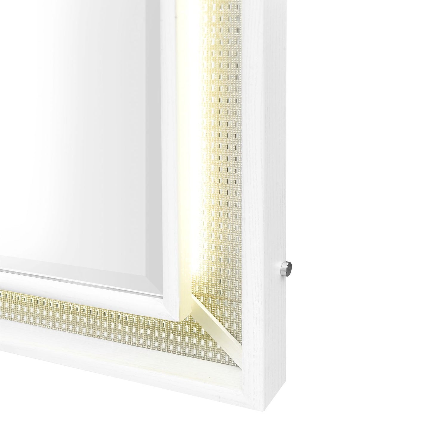 Reflections - Vanity Mirror - Pearl White & Rhinestone