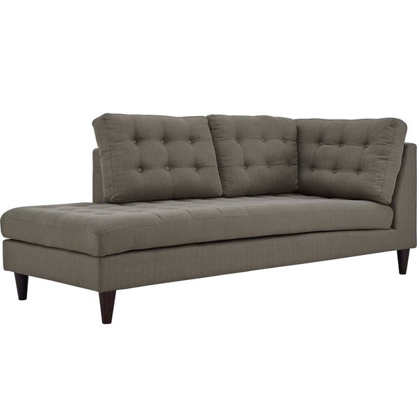 Empress Upholstered Fabric Left Facing Bumper - Granite