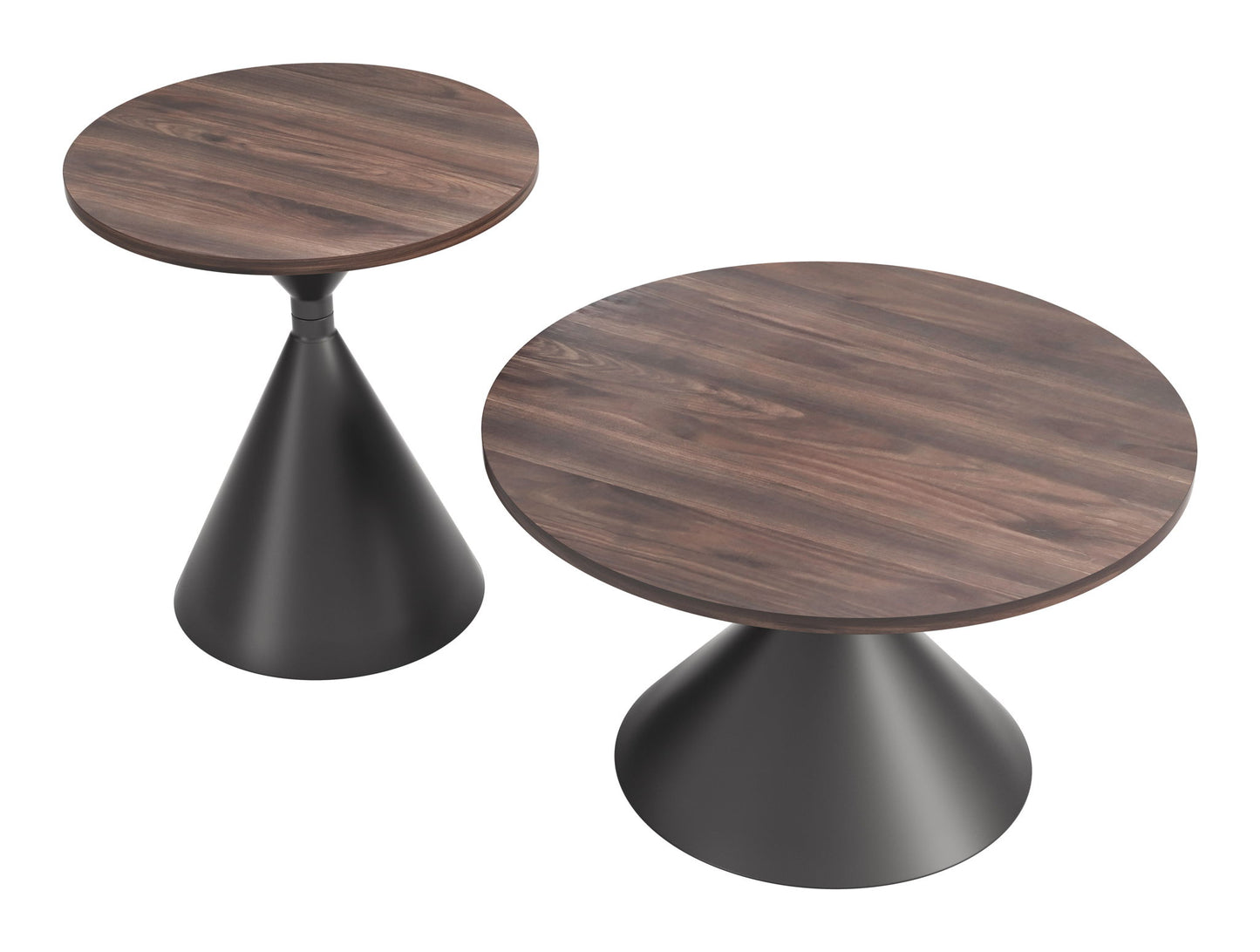 Rosk - Coffee Table Set - Walnut / Black