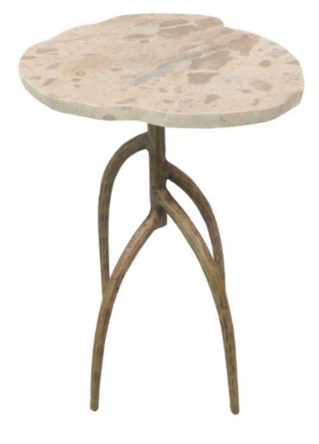 Adler - Accent Table - Cream / Brass