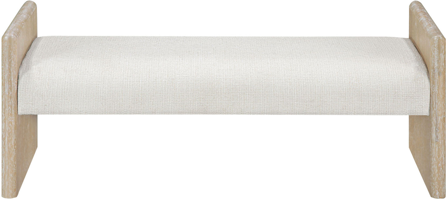 Hickory - Fabric Upholstered Bench - Natural Frame