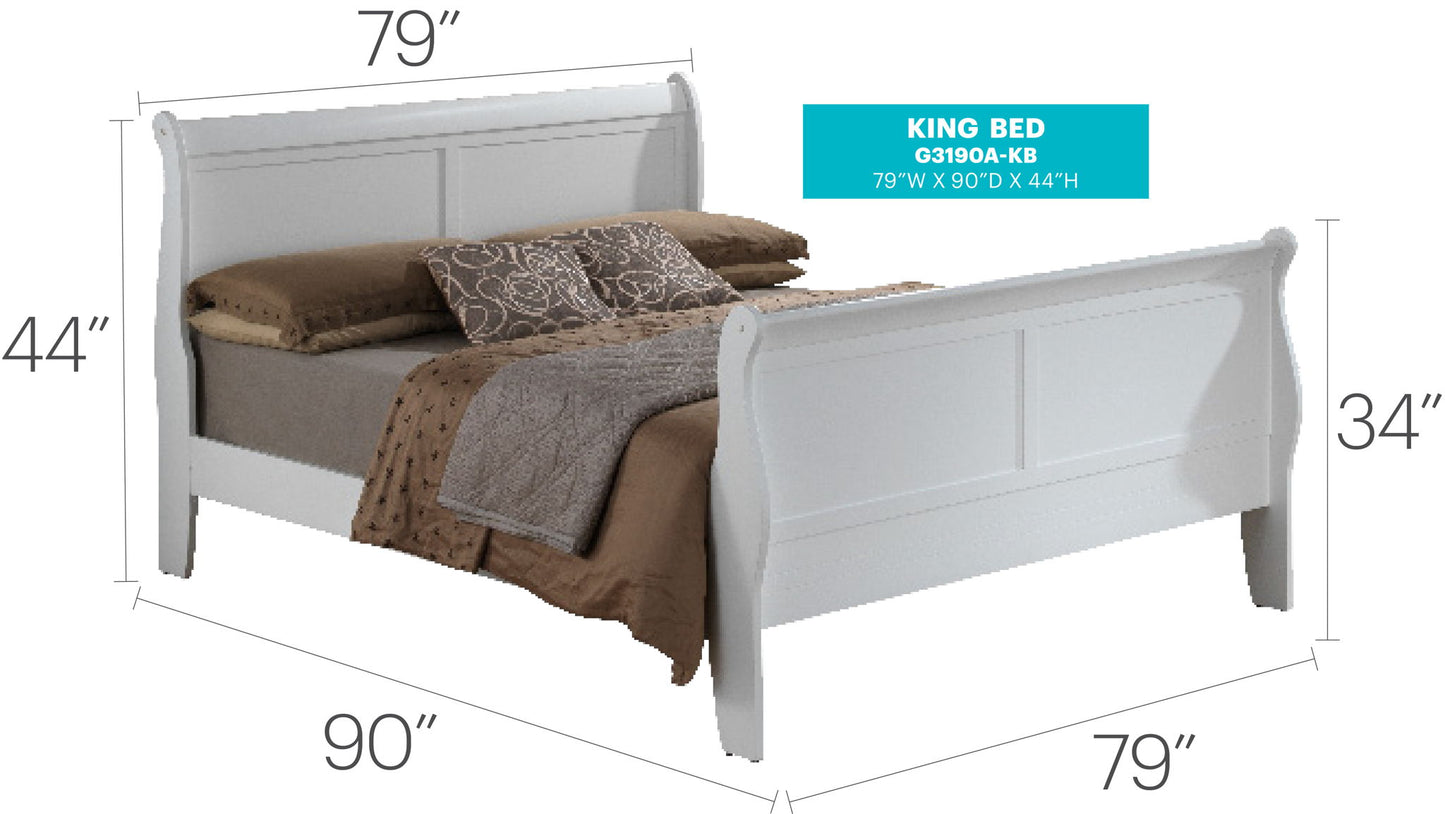 Glory Furniture - Louis Phillipe - Sleigh Bed