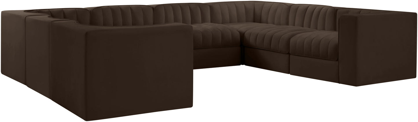 Rummi - Velvet Performance Fabric Upholstered Modular Sectional