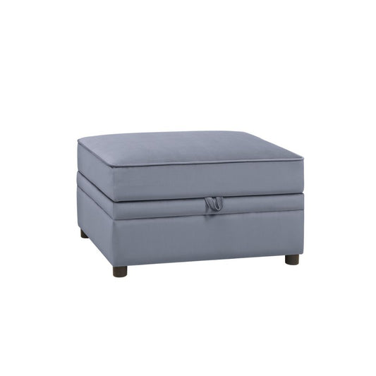 Bois II - Ottoman With Storage - Gray Velvet