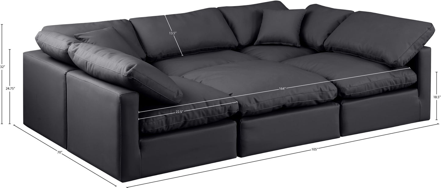 Indulge - Faux Leather 6 Piece Modular Sectional