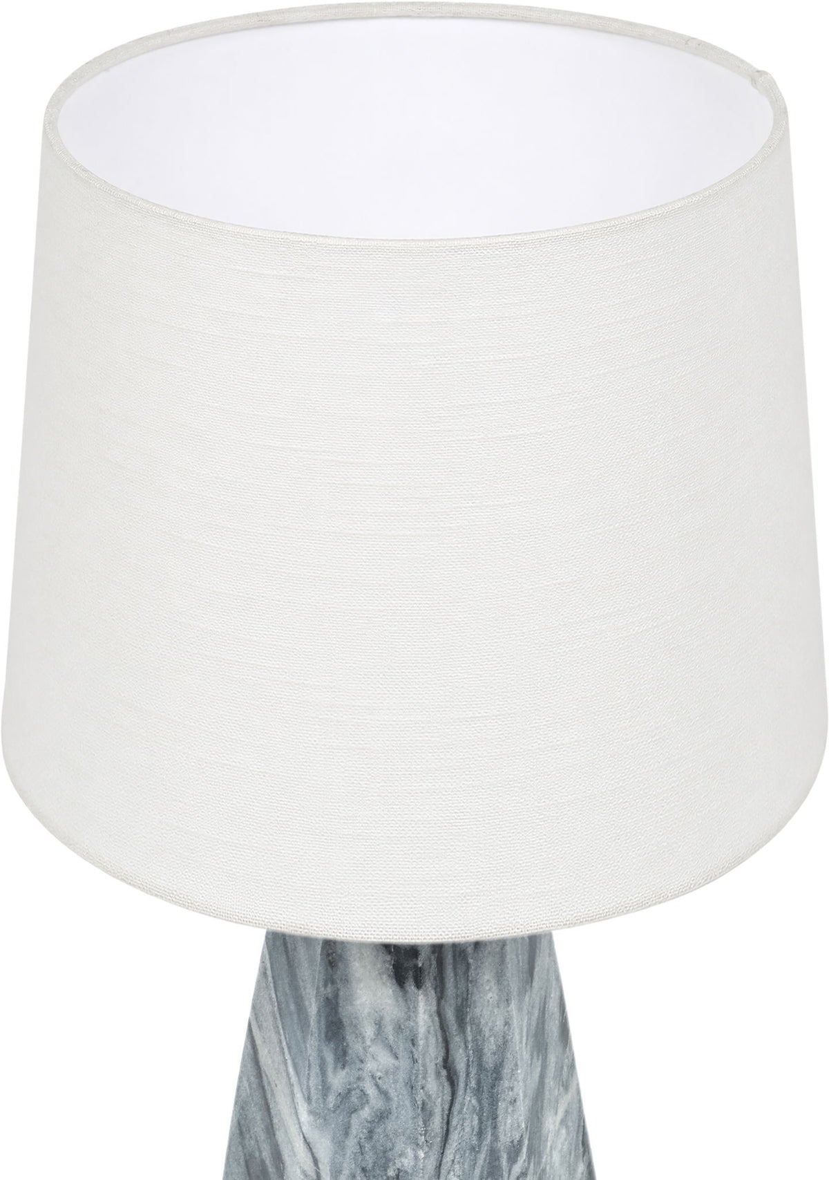 Seraphine - Genuine Marble And Linen Textured Fabric Table Lamp