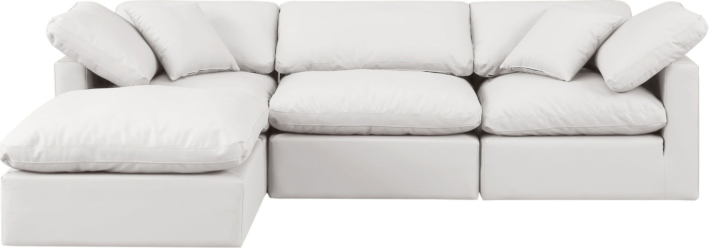 Indulge - Faux Leather 4 Piece Modular Sectional With Chaise