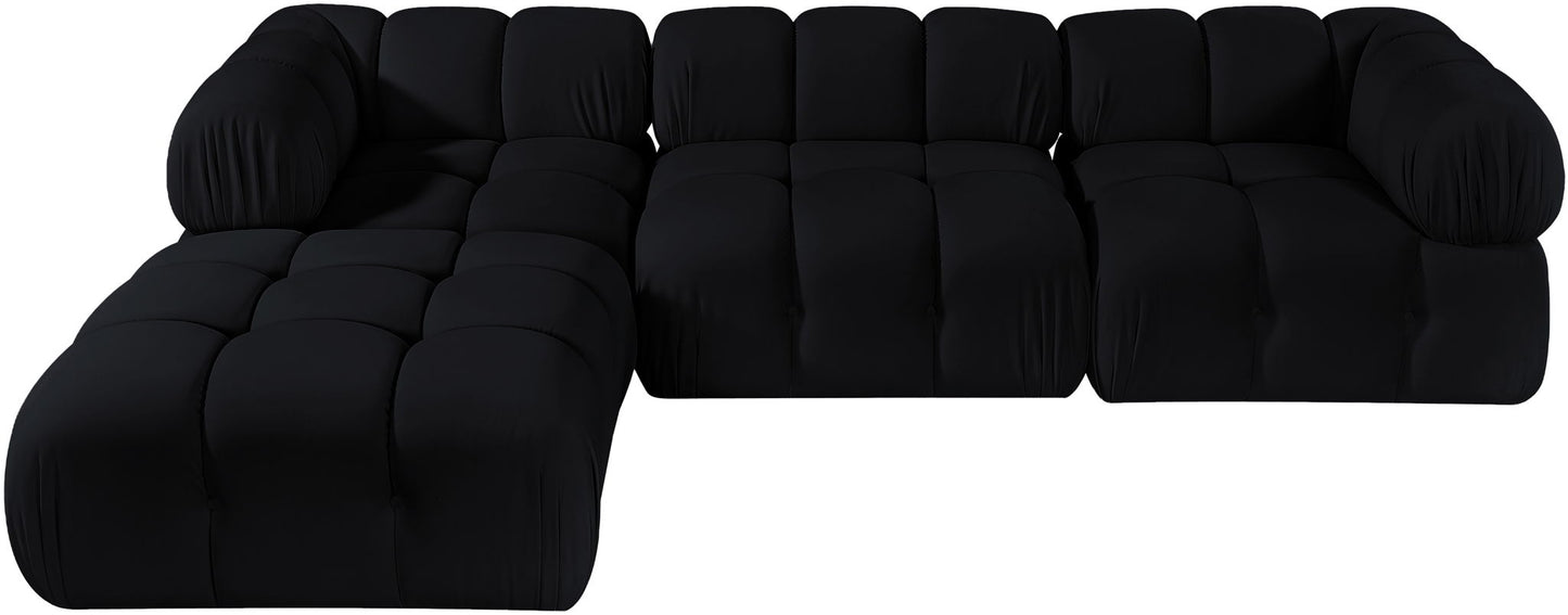 Orin - Velvet 4 Piece Modular Sectional With Chaise