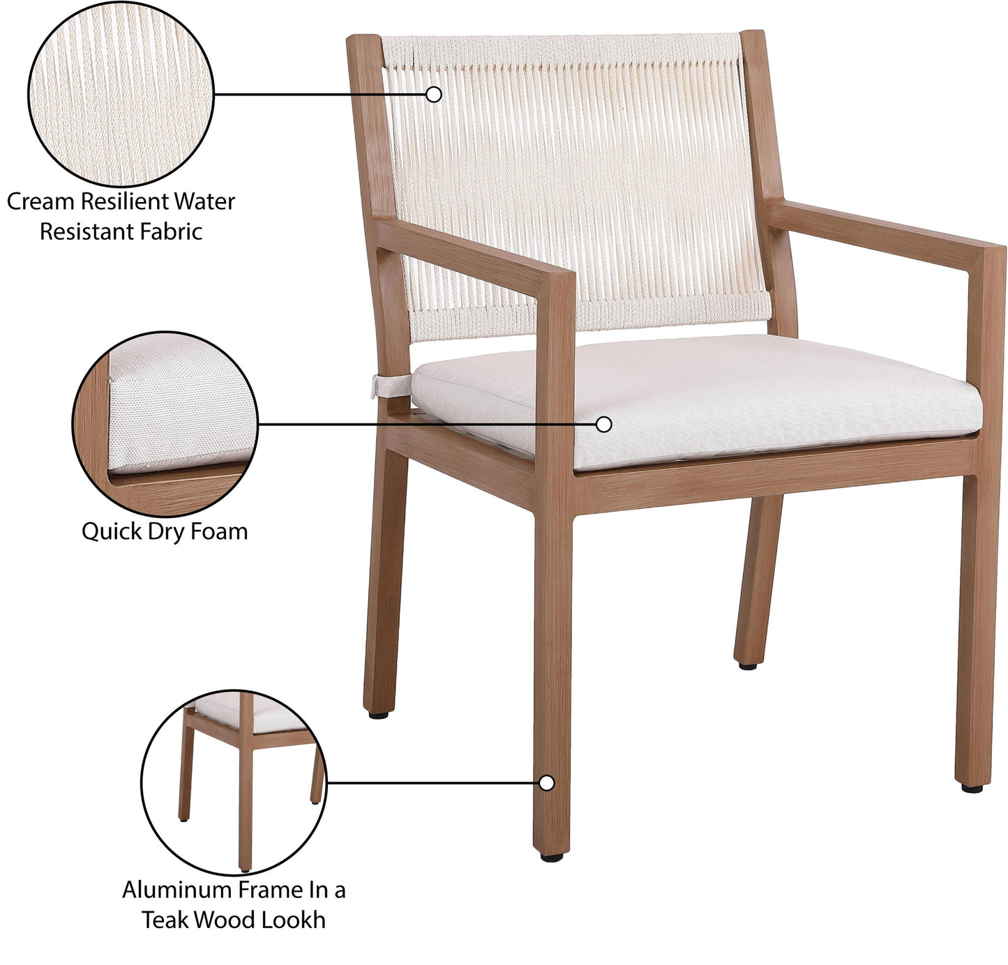 Maui - Water Resistant Outdoor Patio Dining Arm Chair (Set of 2)