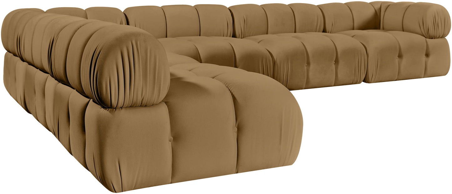 Orin - Velvet 6 Piece Modular L-Shaped Sectional