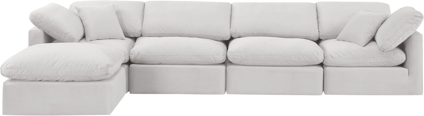 Indulge - Velvet 5 Piece Modular Sectional With Chaise