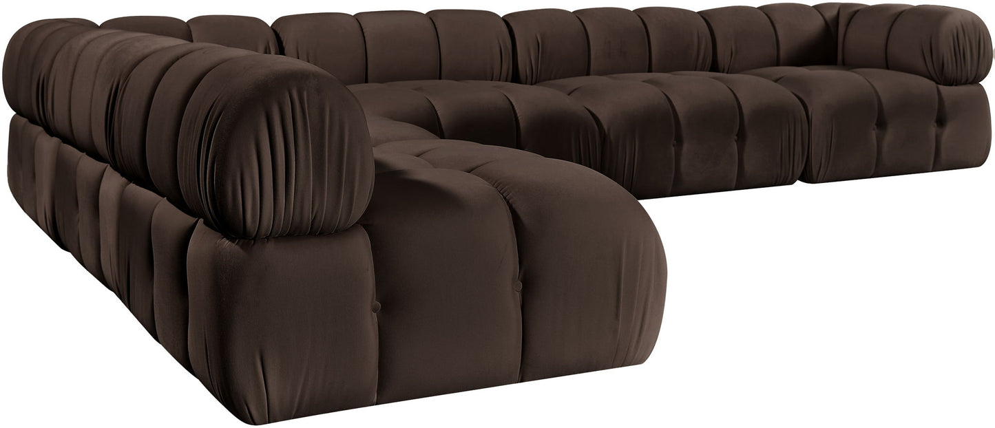 Orin - Velvet 6 Piece Modular L-Shaped Sectional