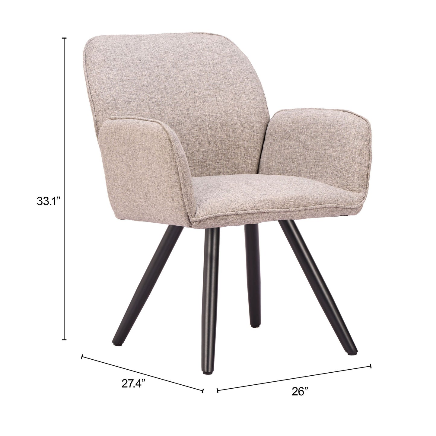 Sieve - Swivel Dining Chair (Set of 2) - Beige / Black