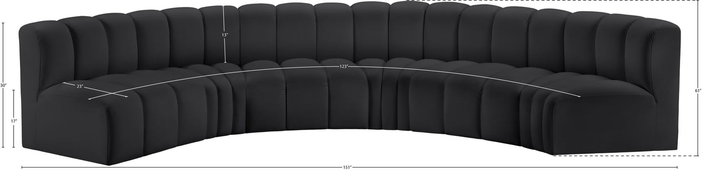 Arc - Faux Leather 6 Piece U-Shaped Modular Sofa