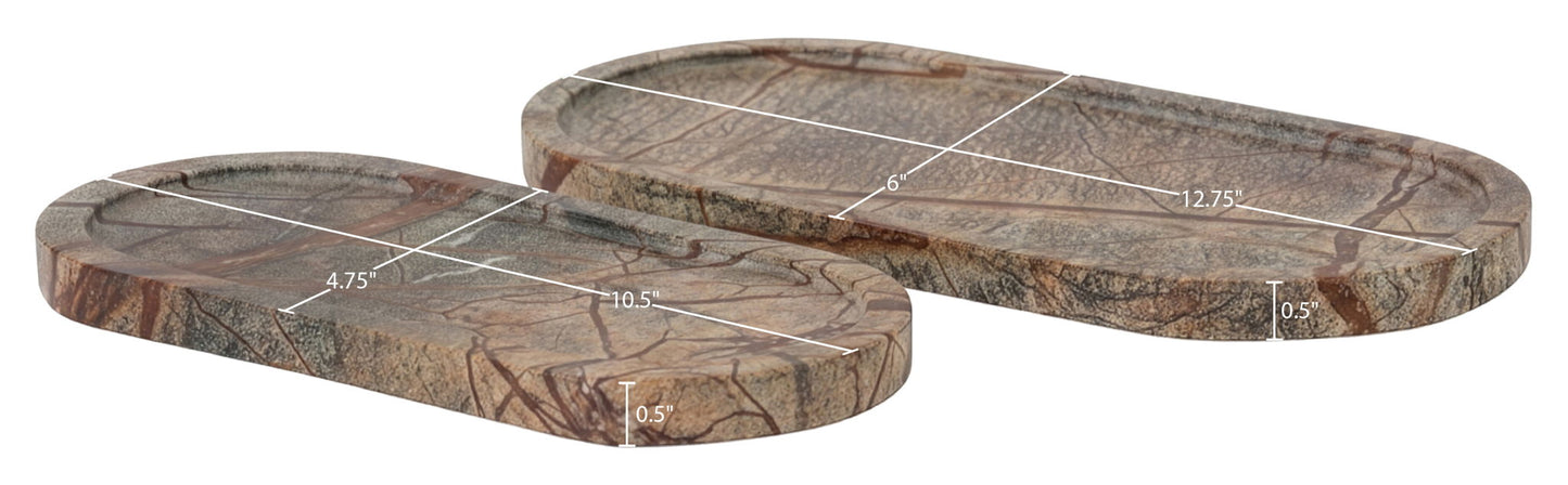 Vanta - Genuine Marble Tray (Set of 2)