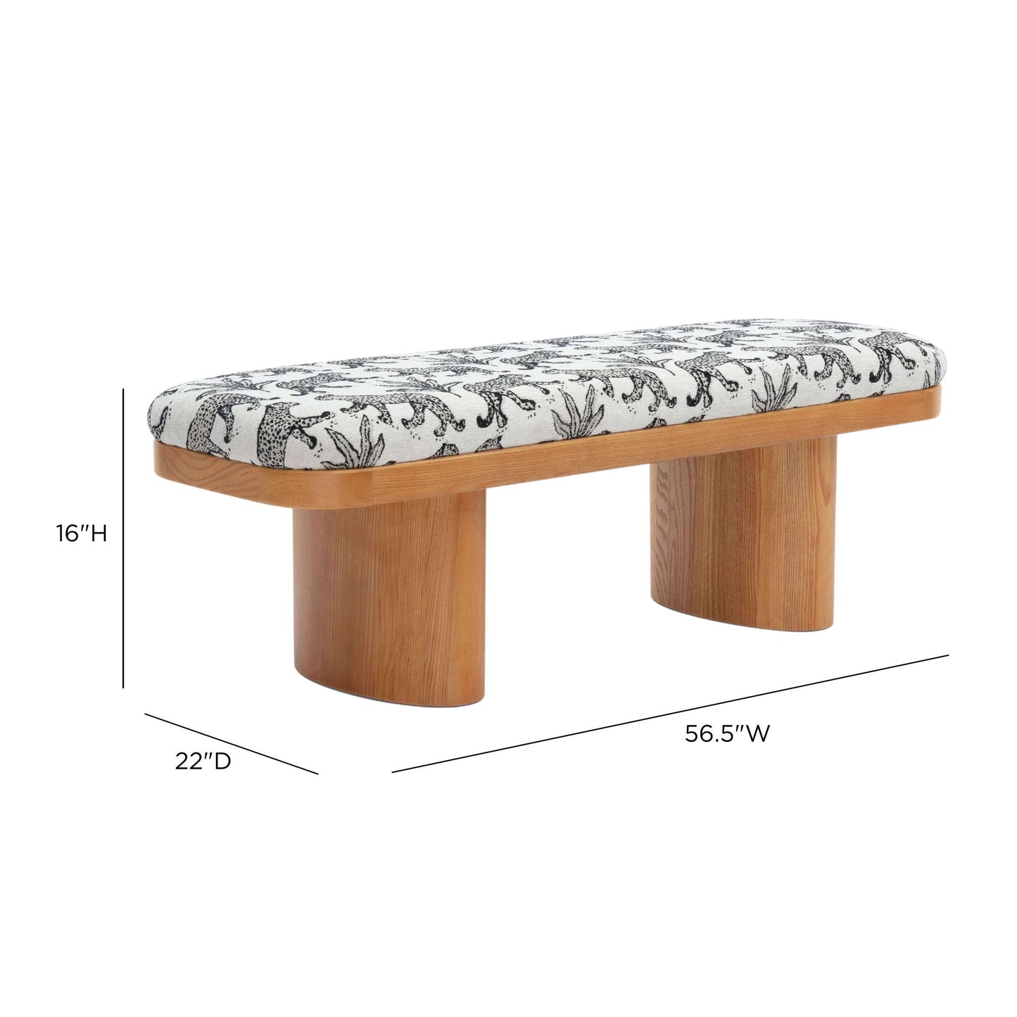 Ollie -  Leopard Jacquard Bench