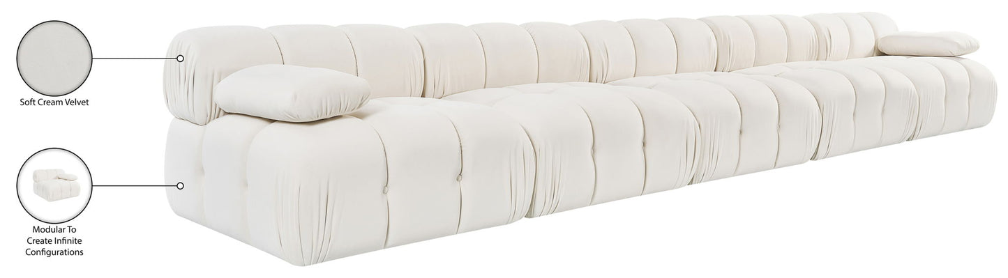 Orin - Velvet 5 Piece Modular Armless Sofa