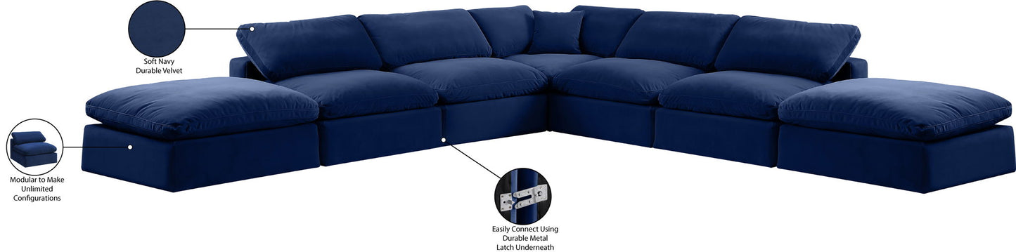 Comfy - 7 Piece Velvet Modular Corner Sectional