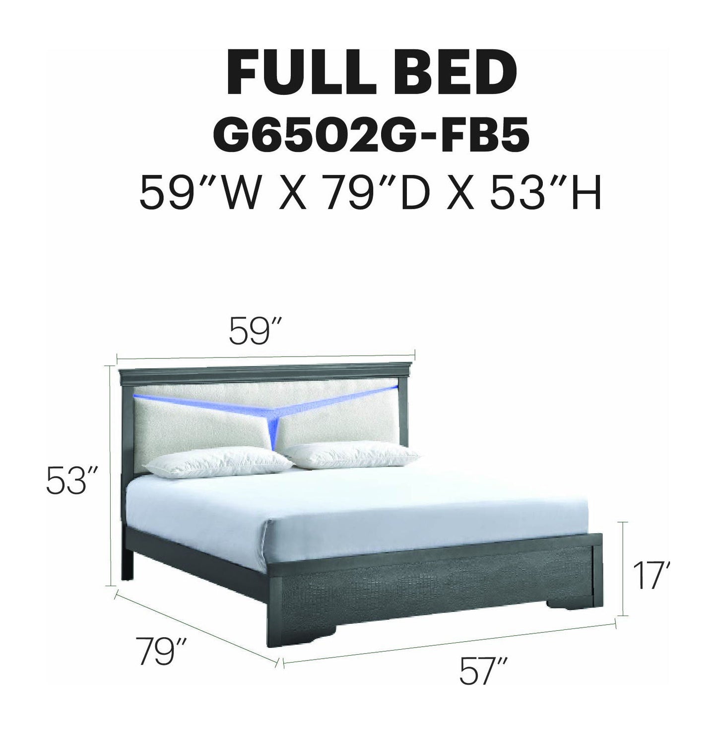 Glory Furniture - Lorana - Bed With LED Headboard