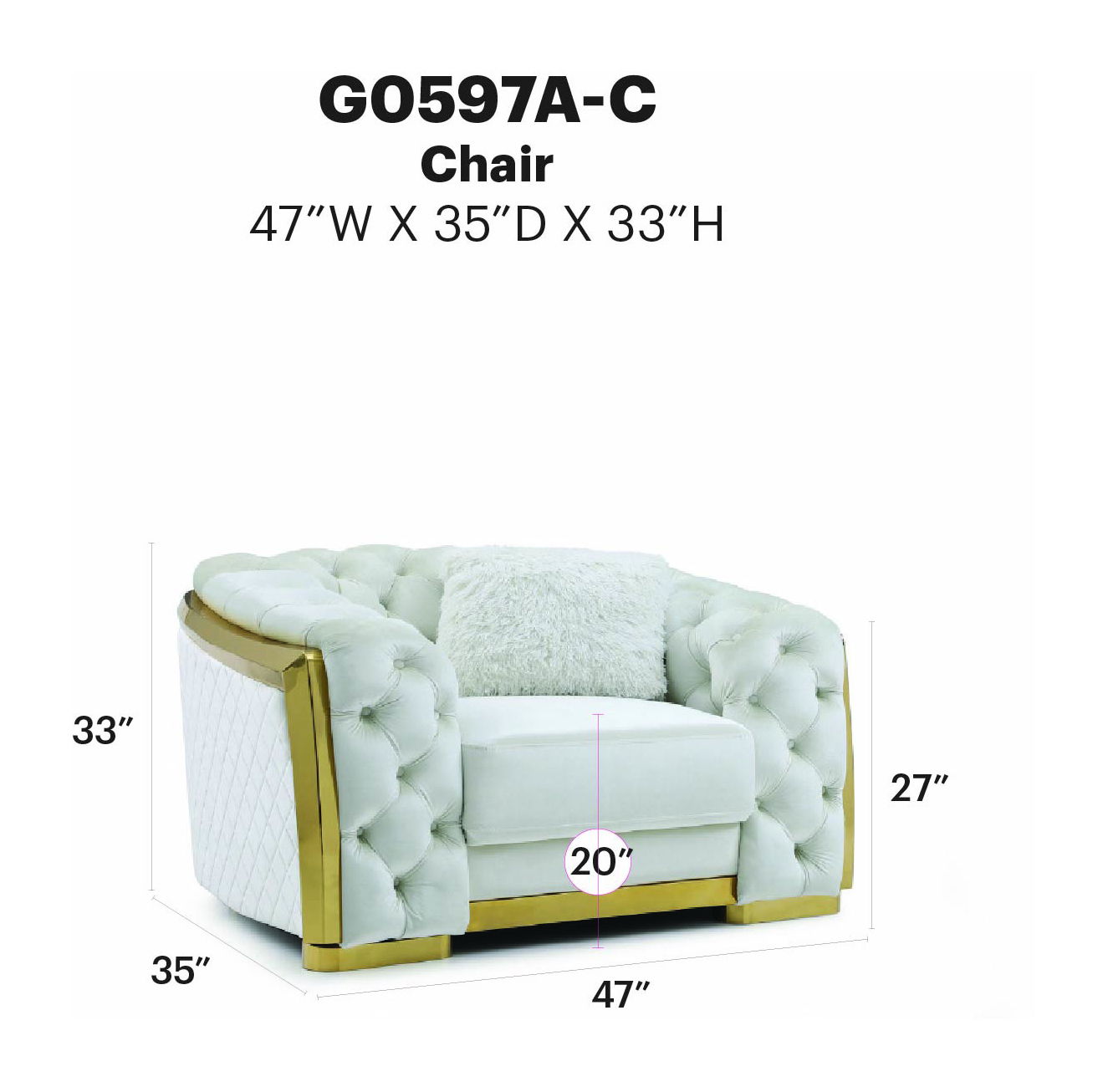 Lexi - Chair - Ivory