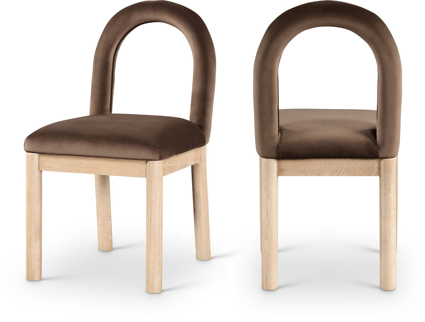 Conrad - Velvet Dining Chair With Natural Legs