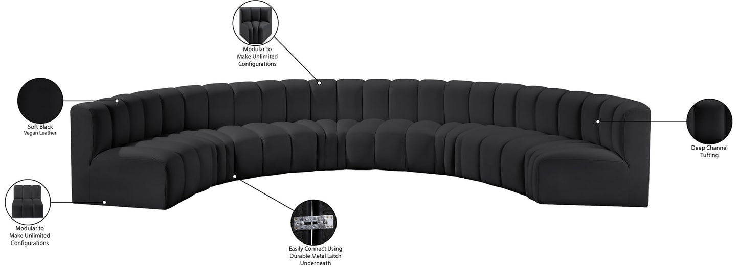 Arc - Faux Leather 8 Piece U-Shaped Modular Sofa