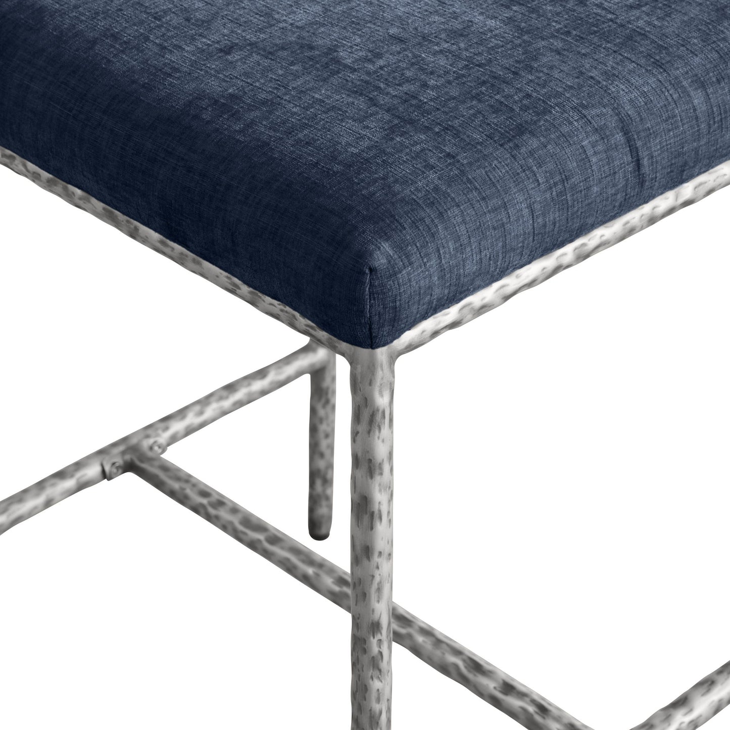 Reeves - Chenille Fabric Upholstered Counter Stool (Set of 2) - Silver Base