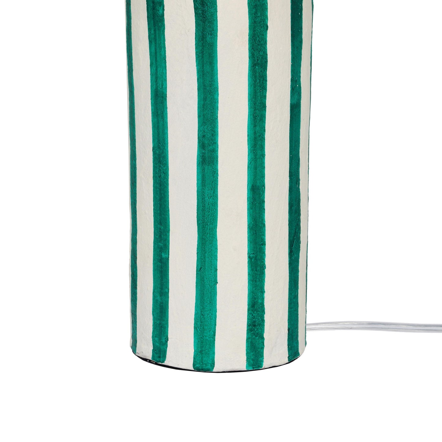 Ravello - Striped Papier Mache Table Lamp - Green