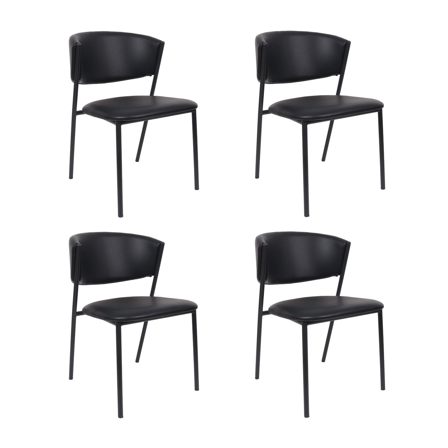 Manhattan Drift - Vegan Leather Metal Side Chair (Set of 4)