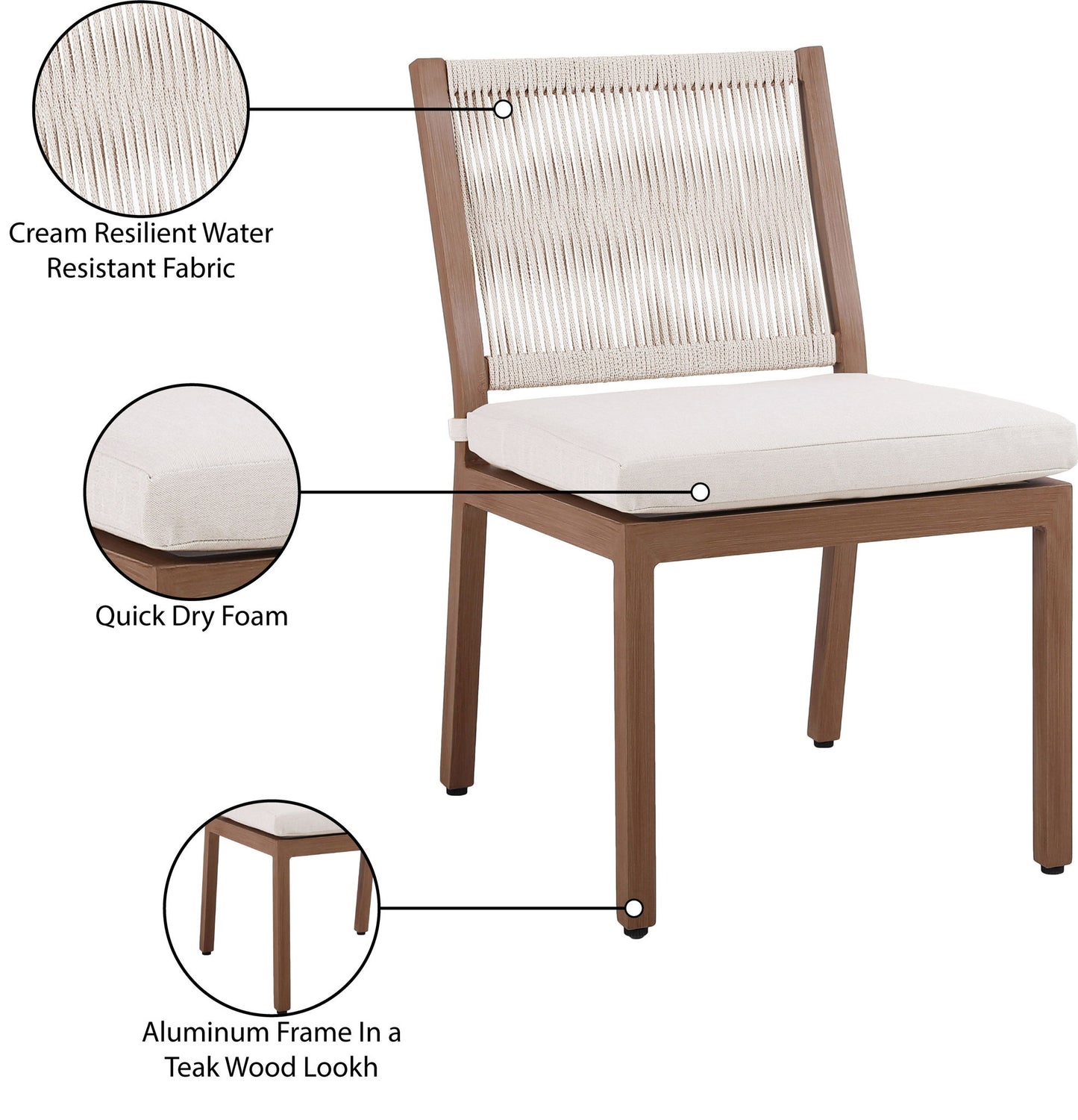 Maui - Water Resistant Outdoor Patio Dining Side Chair (Set of 2)