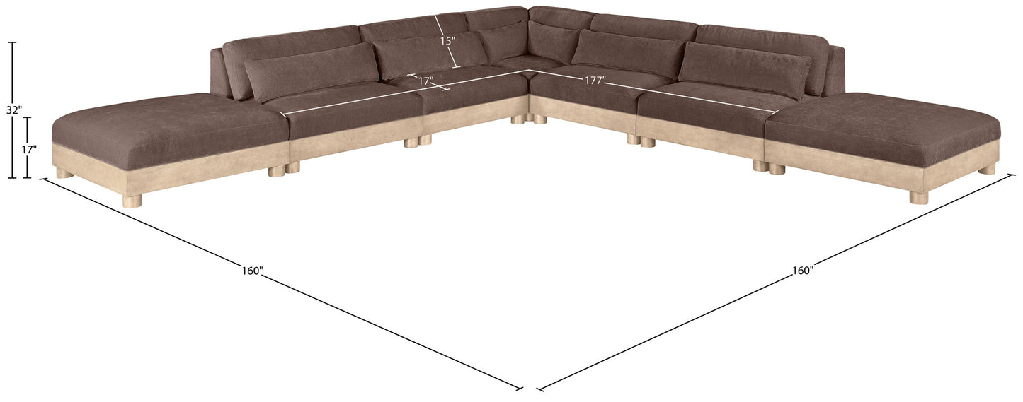 Turin - Chenille Fabric Upholstered Modular Sectional - Brown