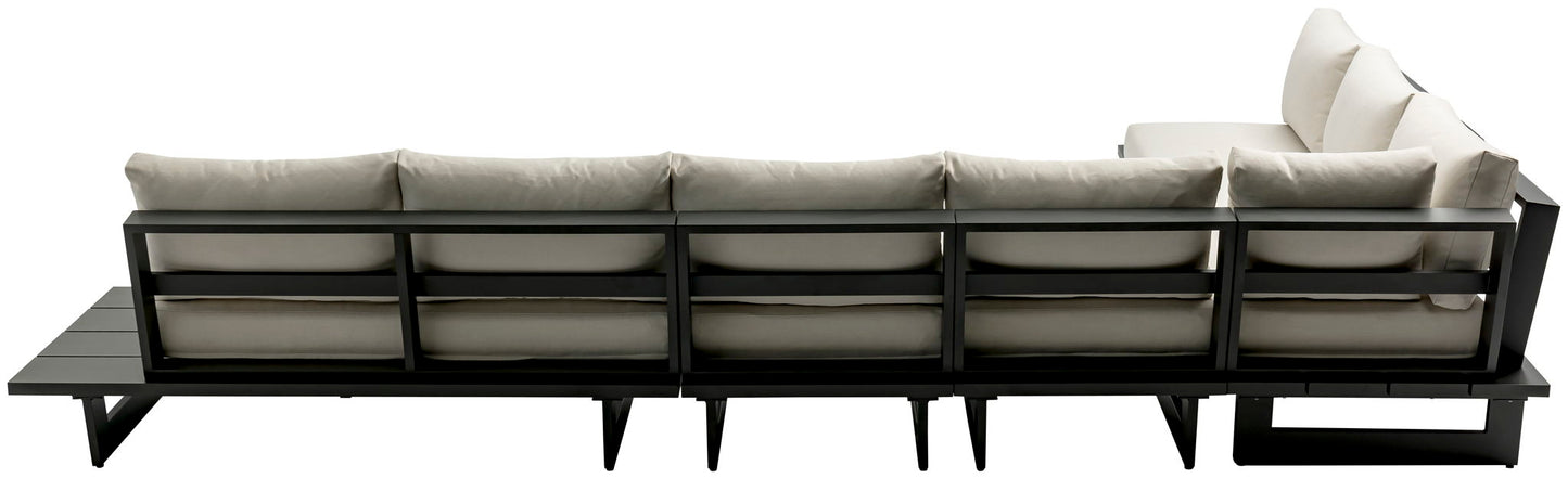 Maldives - 5 Piece Water Resistant Outdoor Patio Modular Sectional With Gray Base