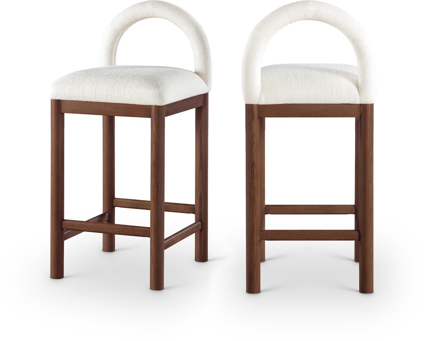 Conrad - Linen Counter Stool With Brown Legs