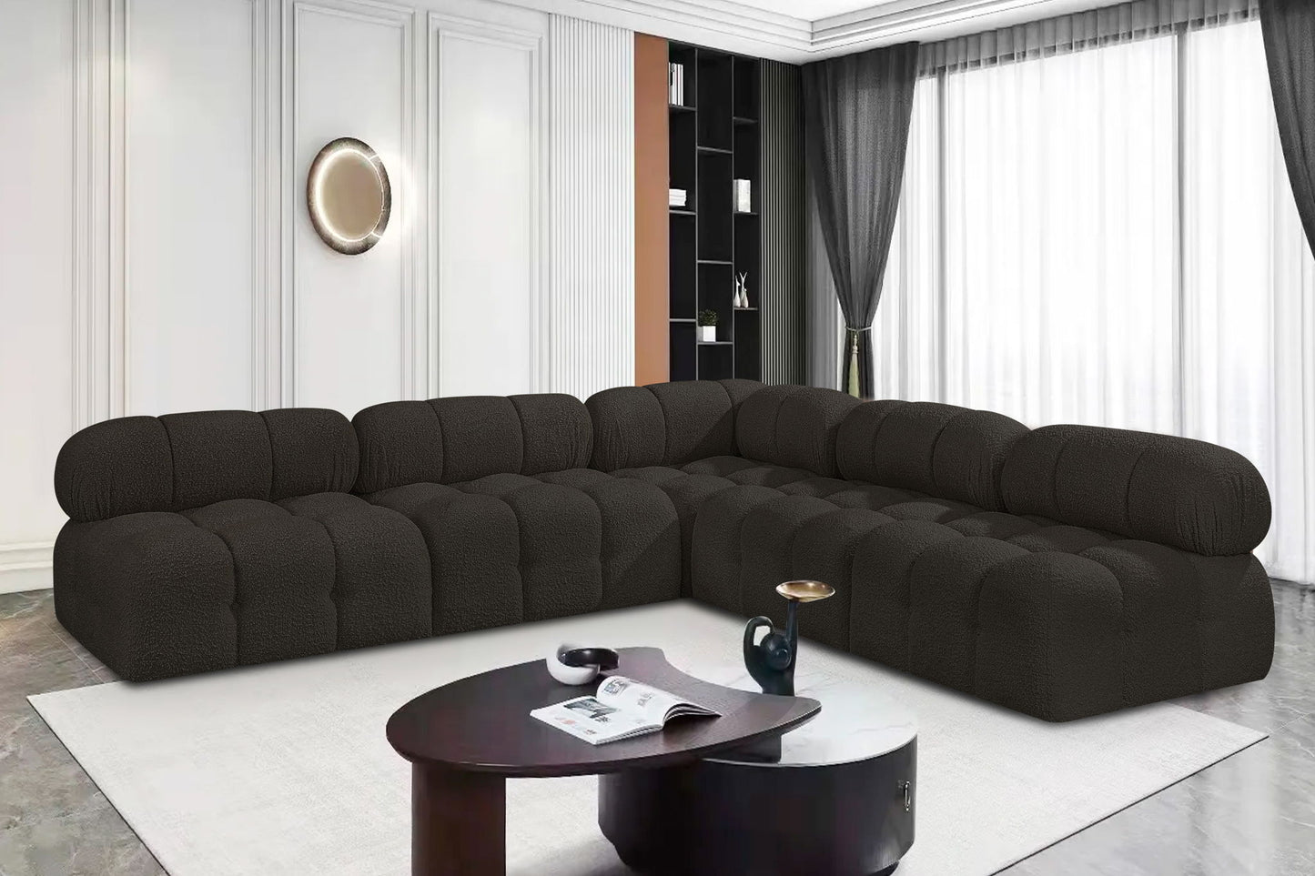 Ames - 5 Piece Fabric Modular Corner Sectional