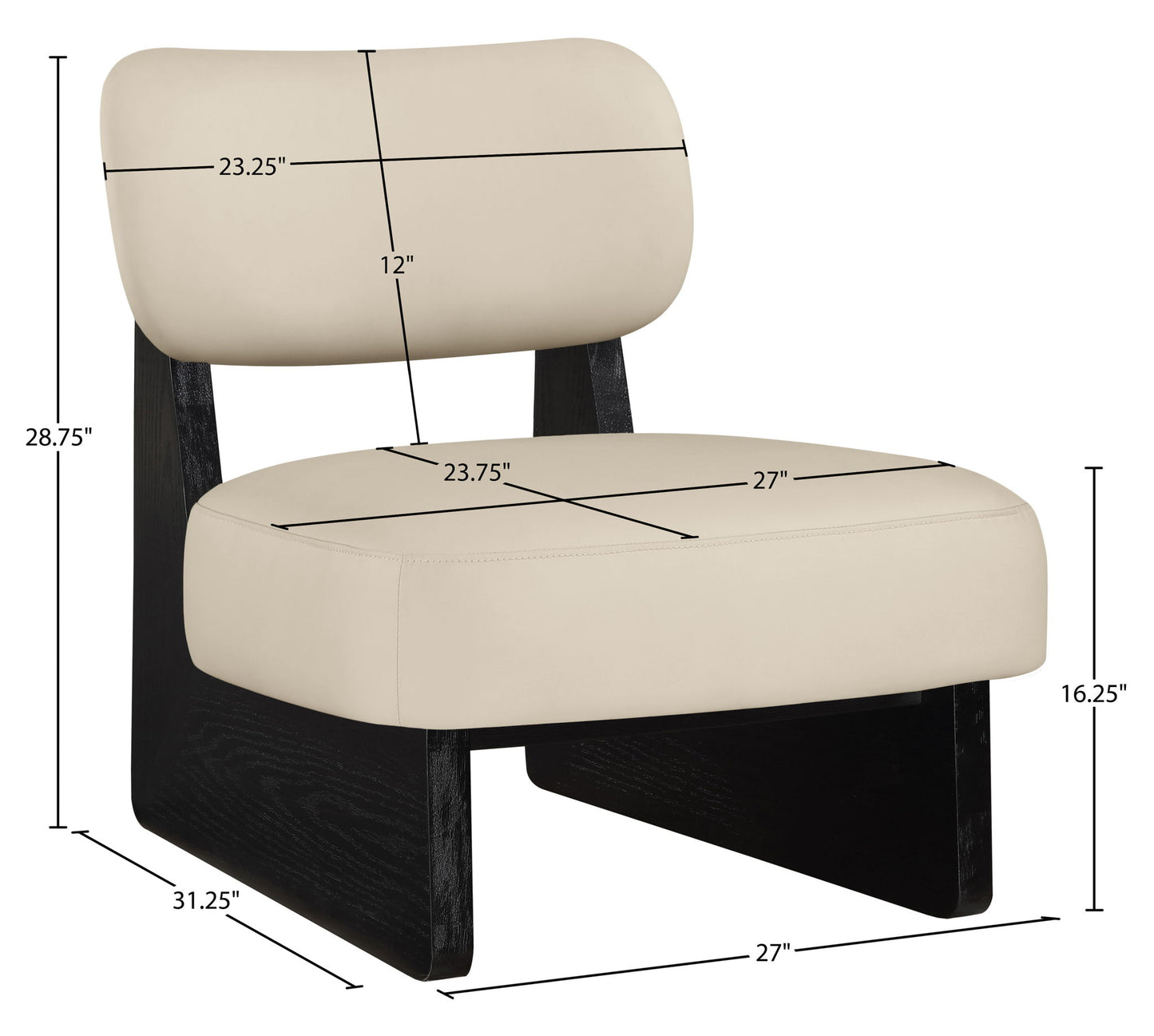 Vetra - Vegan Leather Upholstered Accent Chair With Black Base