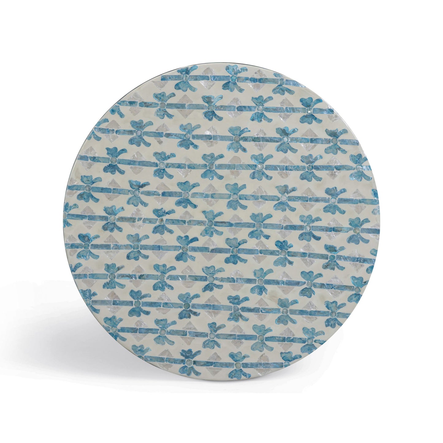 Lady - Capiz Shell Round Side Table - Blue Ribbon
