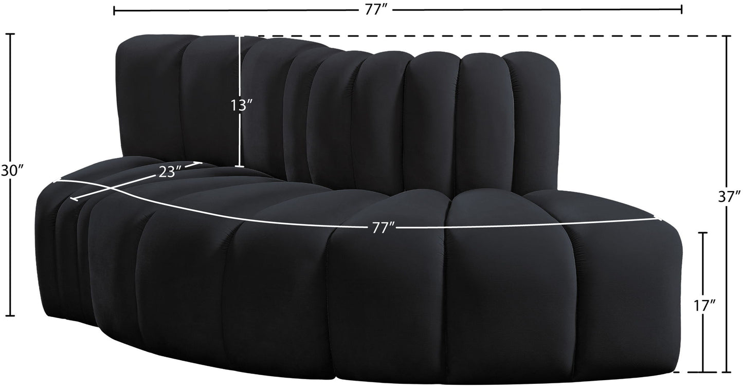 Arc - Velvet 3 Piece Modular Sofa