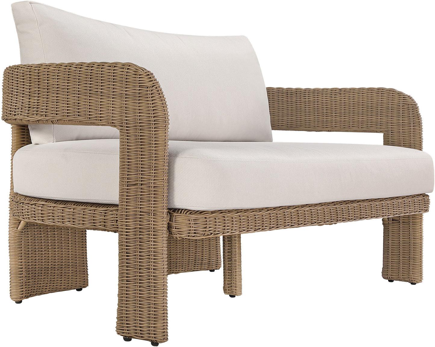 Sandbay - Olefin Water Resistant Fabric And Wicker Outdoor Patio Loveseat