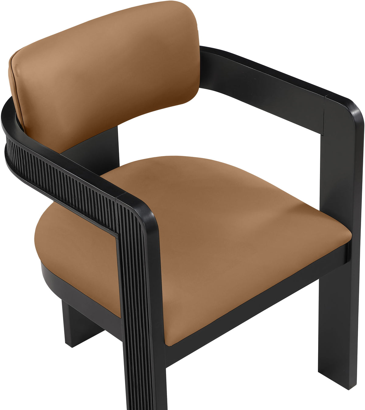 Sacha - Vegan Leather Upholstered Dining Chair With Black Base (Set of 2)