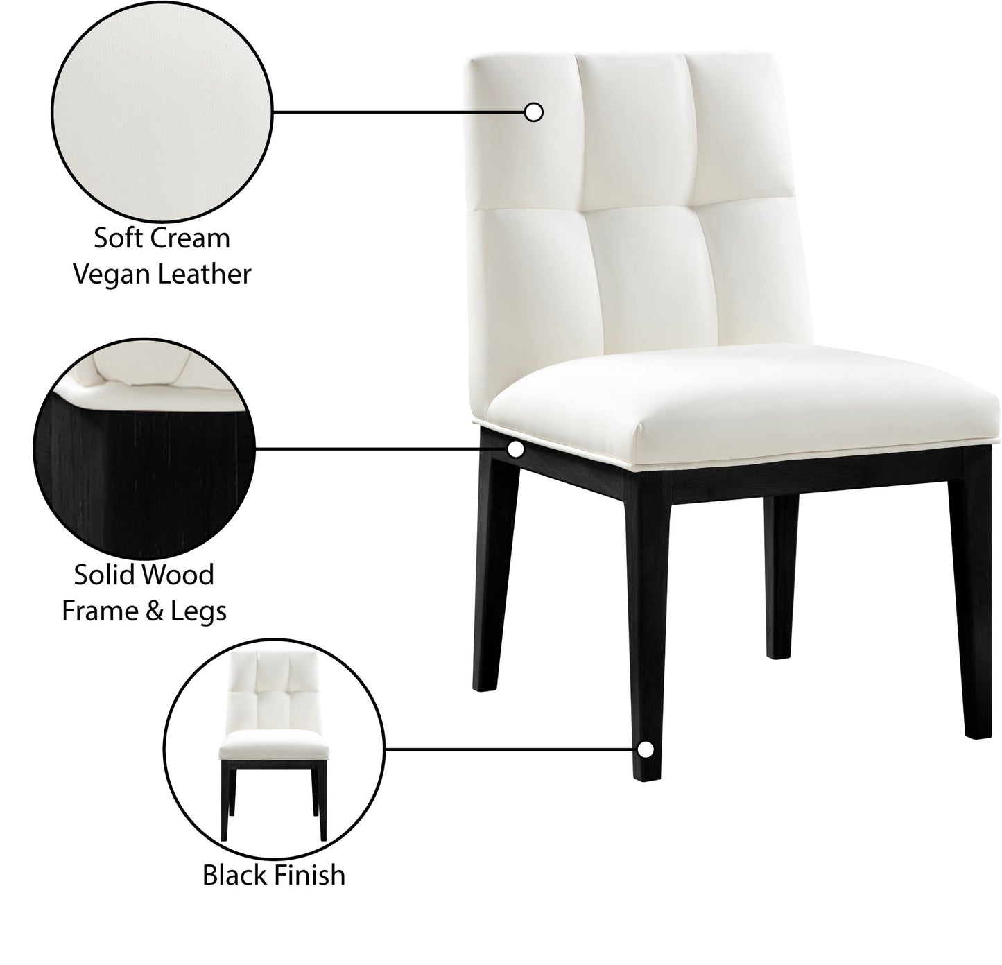 Adrian - Dining Side Chair (Set of 2) - Black Legs