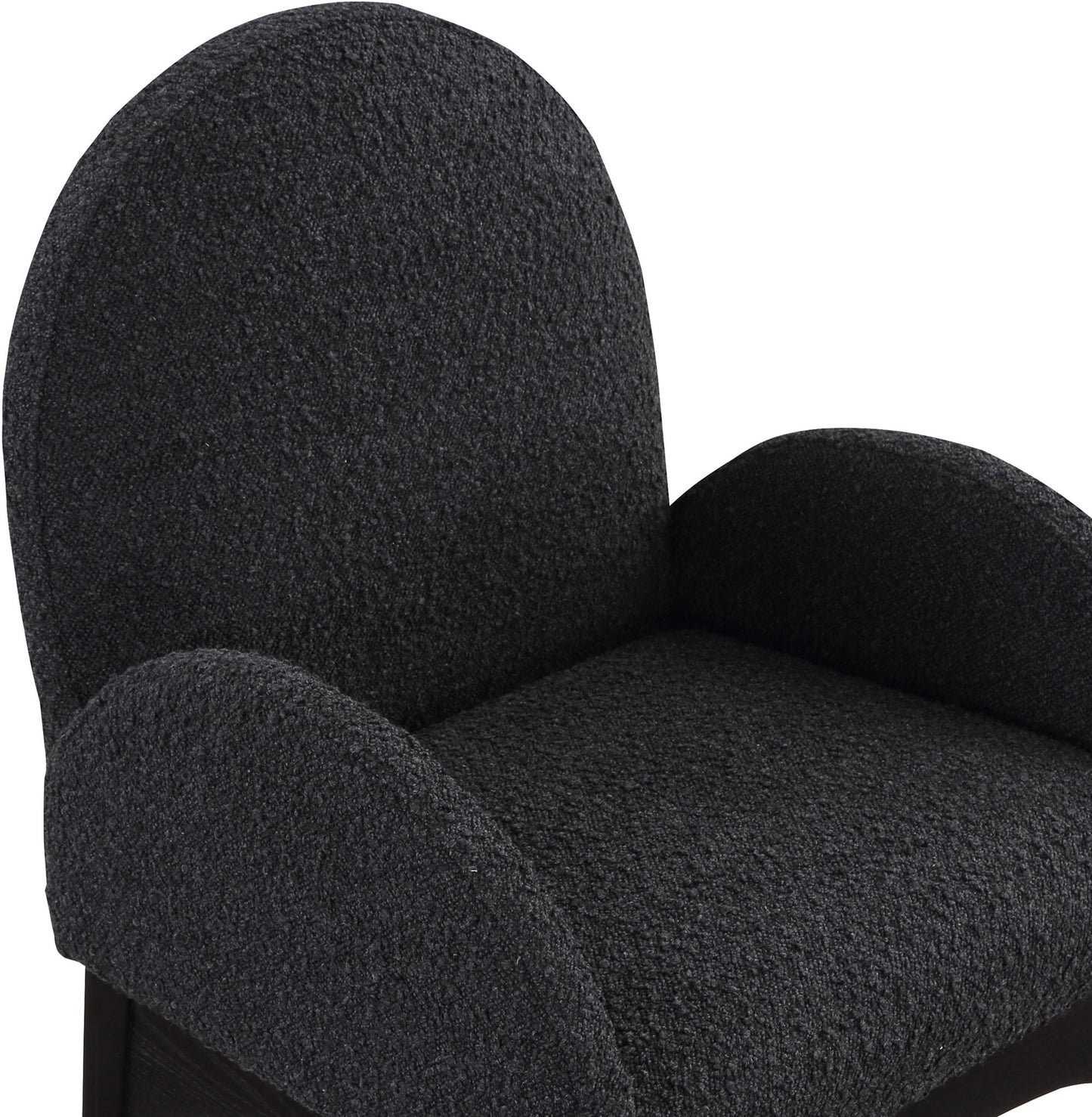 Waldorf - Boucle Dining Arm Chair With Black Legs