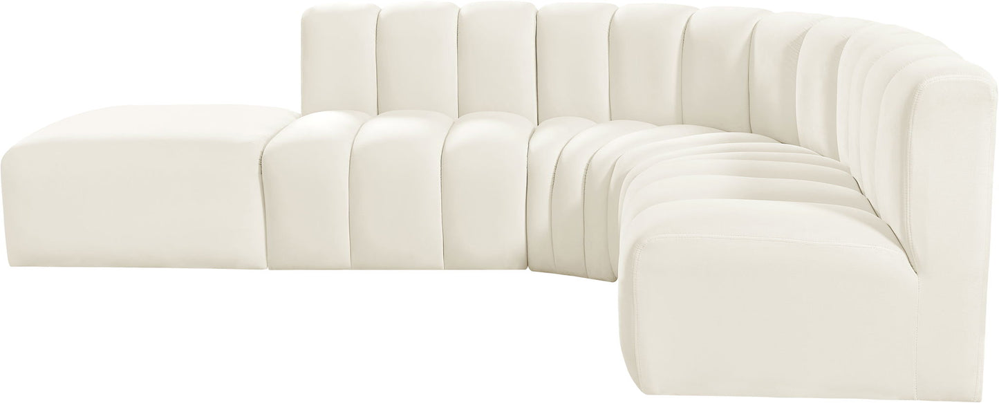 Arc - Velvet 5 Piece Corner Modular Sofa
