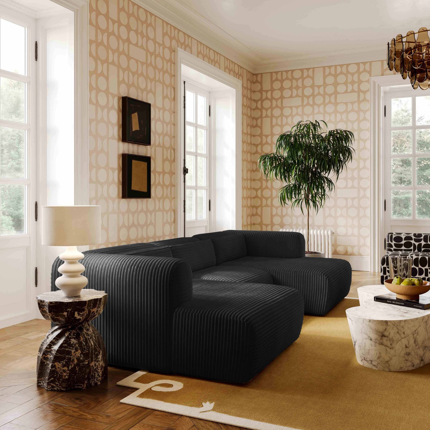 Tarra - Fluffy Oversized Corduroy Modular Sectional